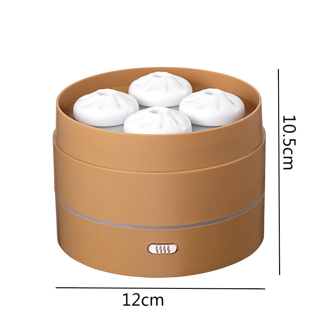 1pc Unique Four Spray Design Steaming Bun Aroma Diffuser 200ml USB Ultrasonic Air Humidifier LED Night Light Essential Oil Diffuser Aromatherapy Diffuser For Home Office